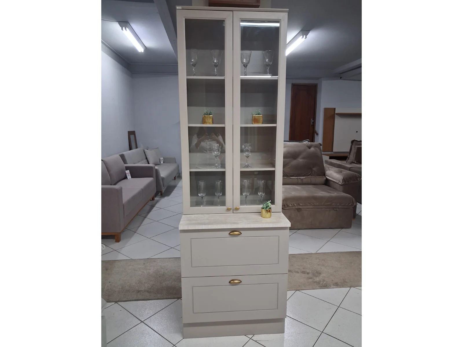 CRISTALEIRA HENN AMERICANA 2 PTS VIDRO 2 GAV
